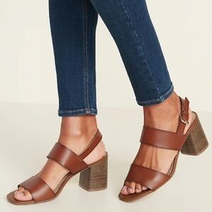 Old Navy Faux-Leather Slingback Block-Heel Sandals